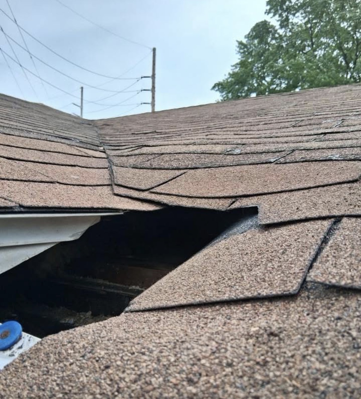 Roof entry point damage